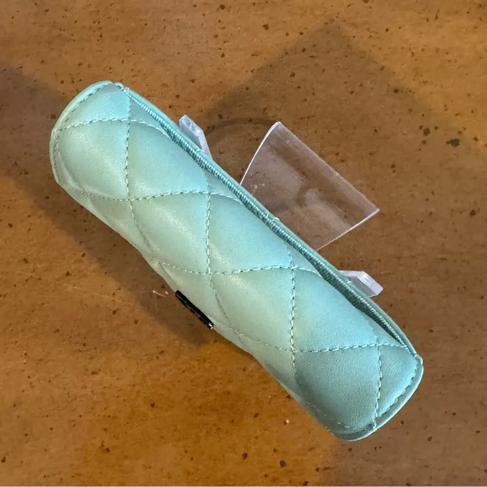 CHANEL Light Green Classic Flap Card Holder Black HW NWT - Picture 4 of 12